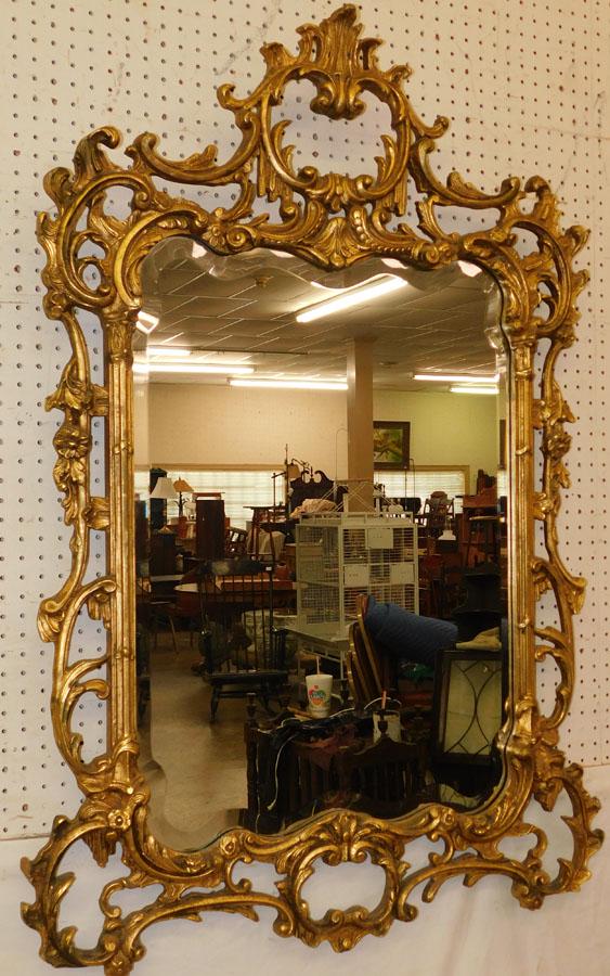 Ornate Gilt Frame Bevel Glass Mirror (1 of 4)