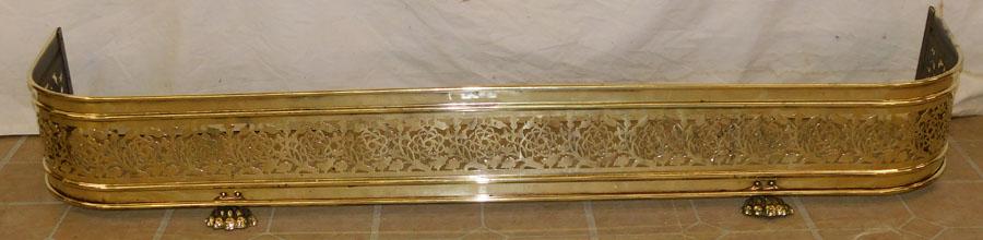 Brass Open Work Fire Fender with Claw Feet (1 of 4)