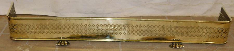 Brass Open Work Fire Fender with Claw Feet (1 of 2)