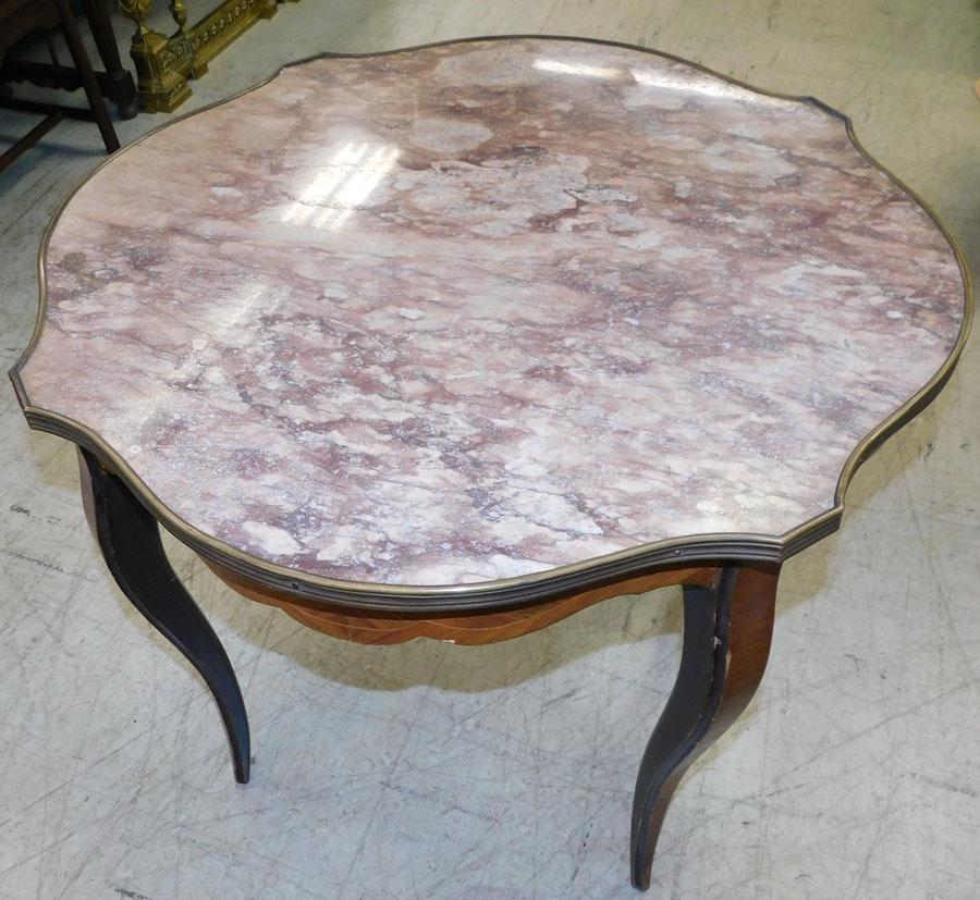 Rosewood Inlaid French Bronze & MT Tea Table (1 of 2)