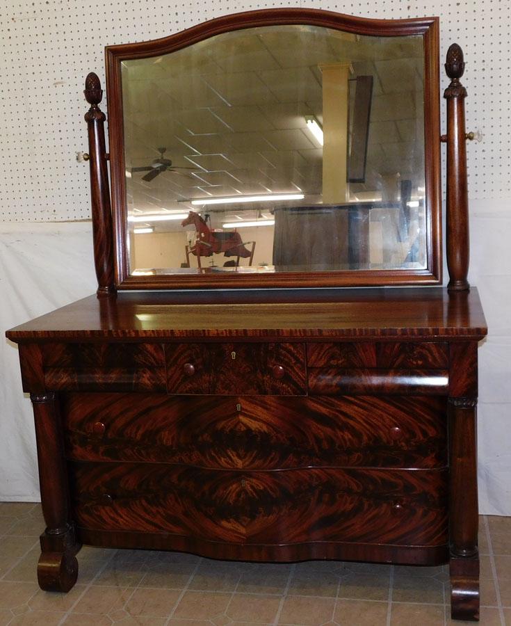 Antique Mahogany Empire Dresser (1 of 8)