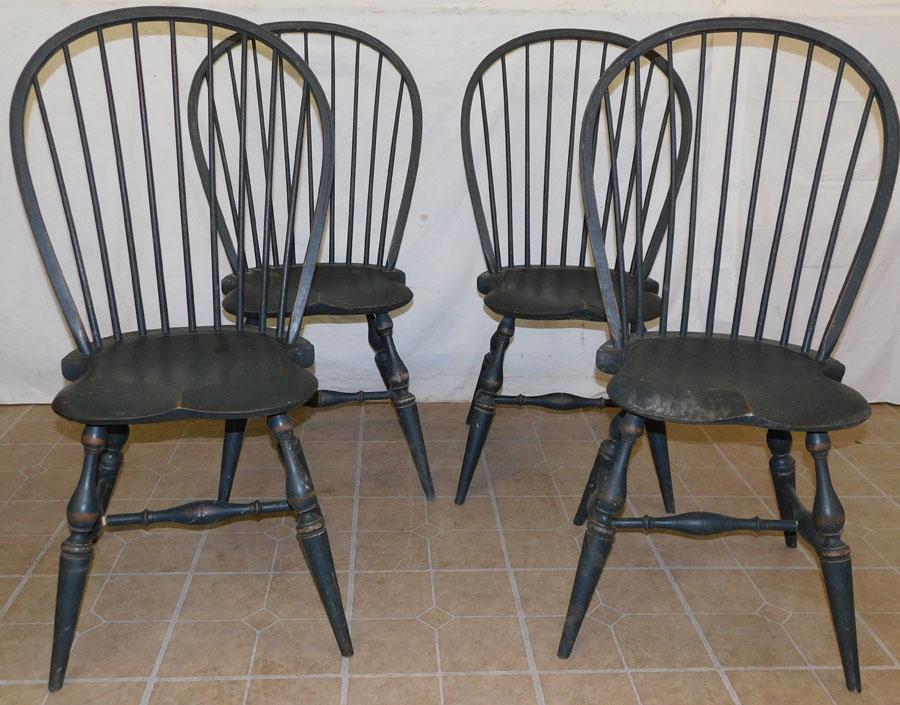 4 Contemporary Shaped Seat Windsor Side Chairs (1 of 3)