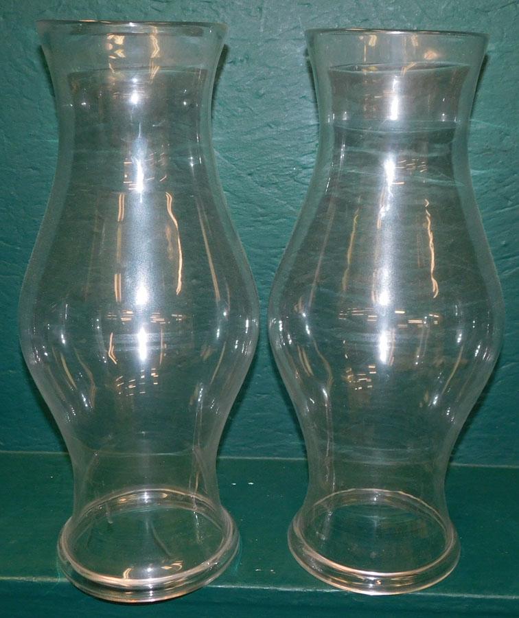 Pair of Large Glass Hurricane Shades (1 of 2)