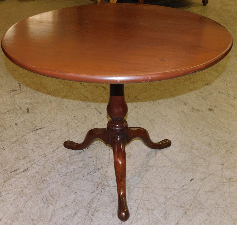 19th C Mahogany QA Tilt Top Table w Bird Cage (1 of 3)