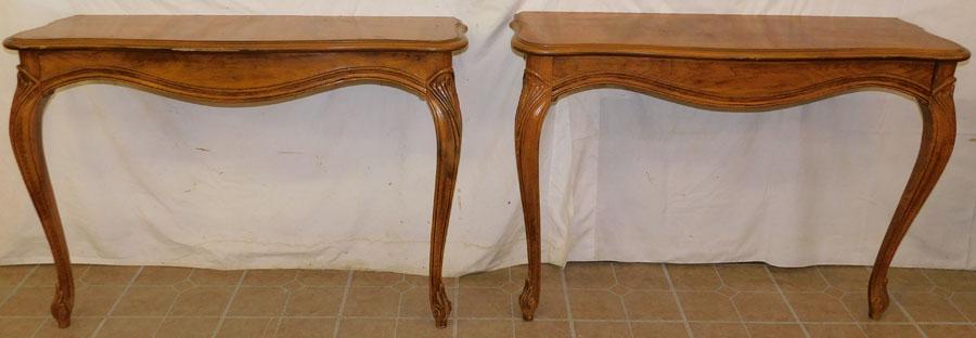 Pair of French Walnut Consoles (1 of 5)