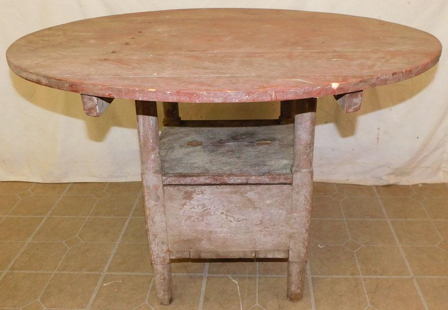 Antique Pine Red Washed Hutch Table (1 of 3)