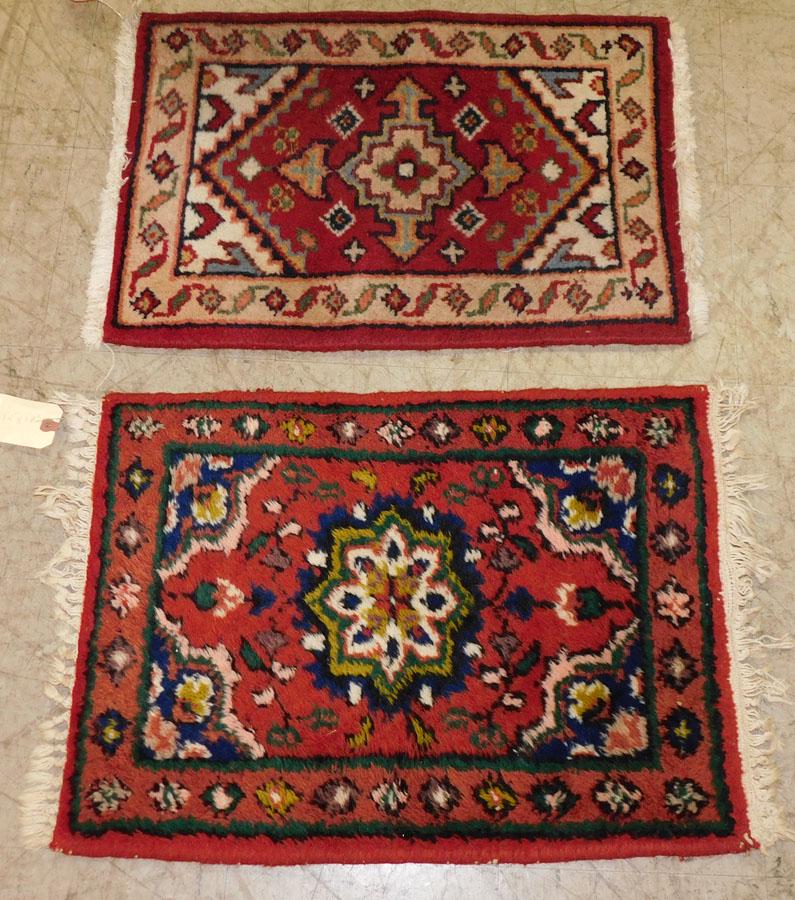 (2) 1' 4" x 1' 11" Handmade Oriental Throw Rugs (1 of 3)
