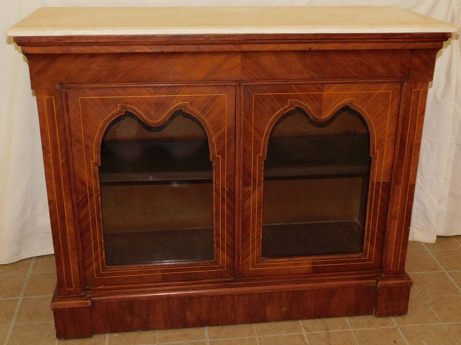 Modern Rosewood Marble Top 2 Door Server (1 of 5)