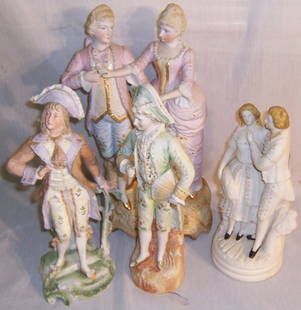 (4) Bisque figures (no marks on bottom): (4) Bisque figures (no marks on bottom)