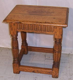 18th century English oak joint stool: 18th century English oak joint stool