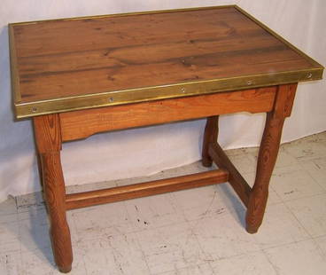 French T-stretcher base country table: French T-stretcher base country table (36 1/2" long, 24 1/2" deep, 30" tall)