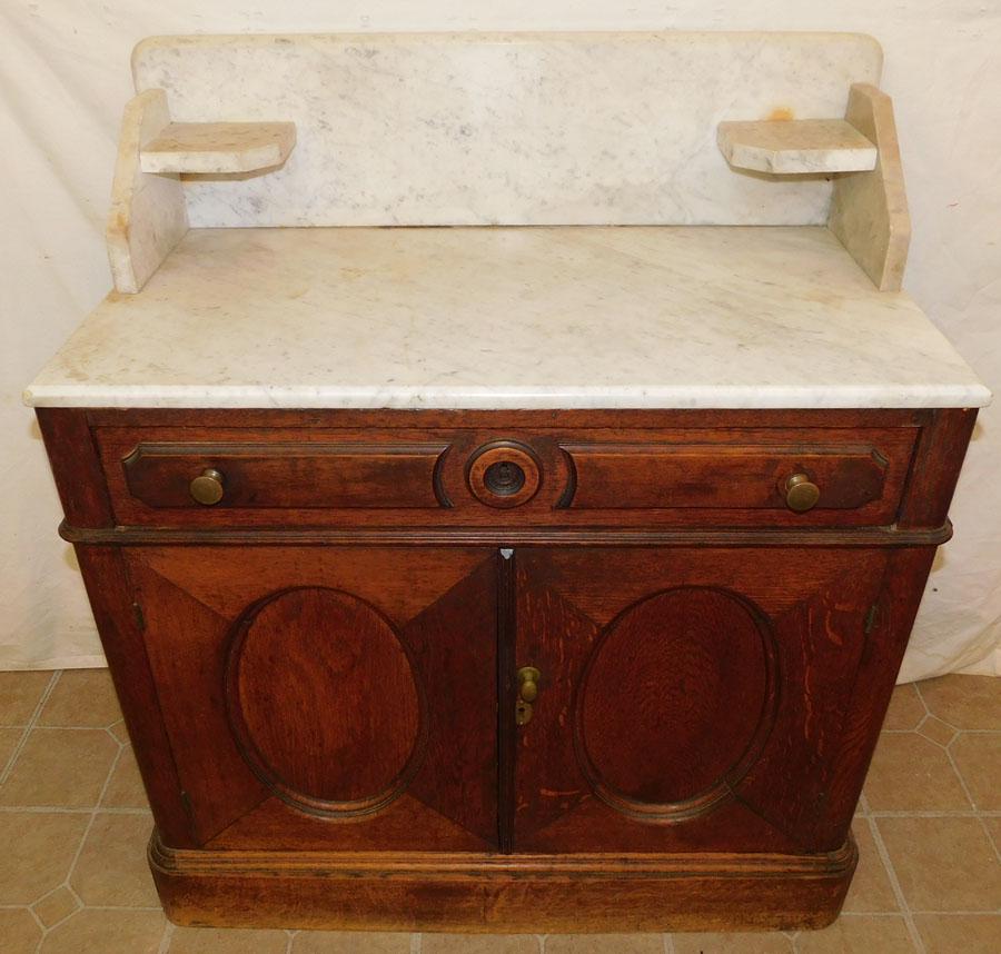 Victorian Walnut Marble Top Wash Stand (1 of 3)