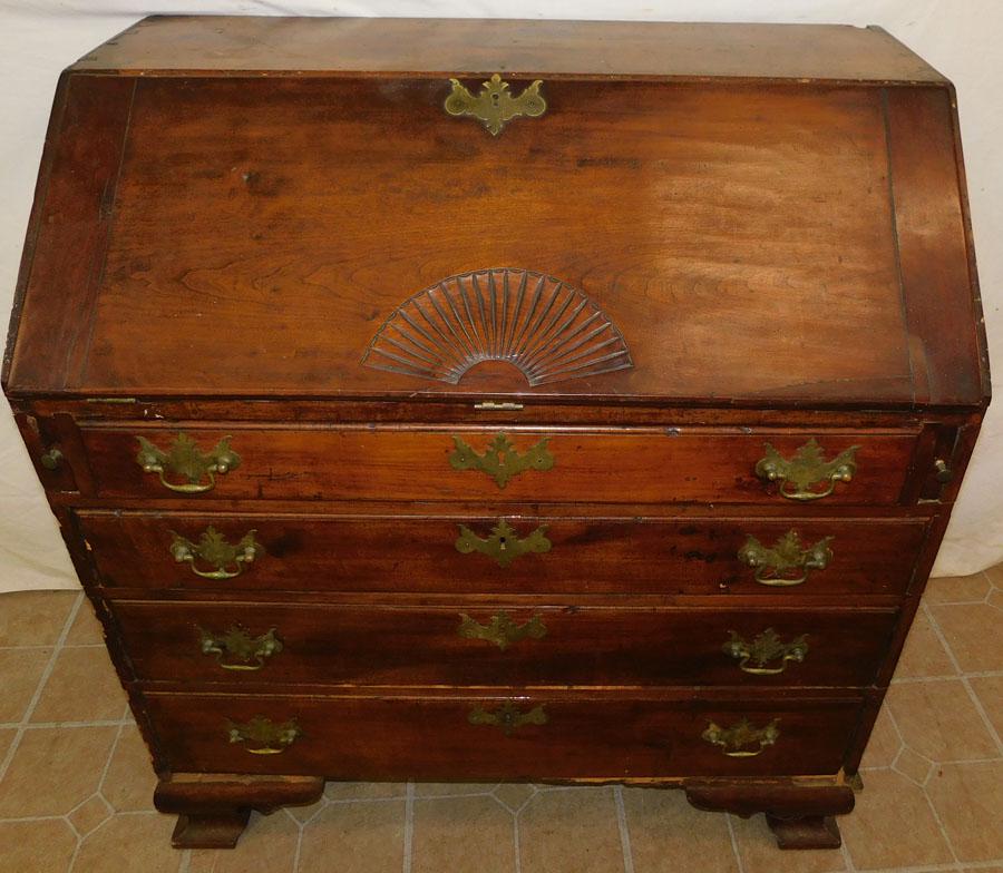 18th C Cherry Fall Front Desk (Needs Molding) (1 of 7)