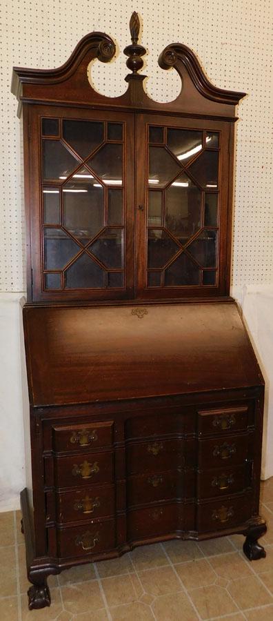 Mahogany Block Front Secretary By Maddox (1 of 4)