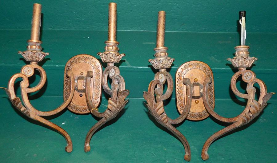 Pair Painted Metal Wall Sconces (1 of 2)