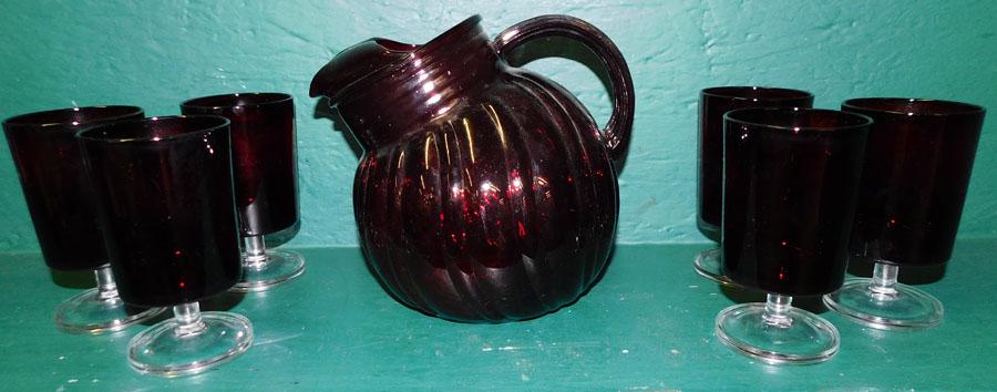 7 Pc Ruby Red Lemonade Set (1 of 3)