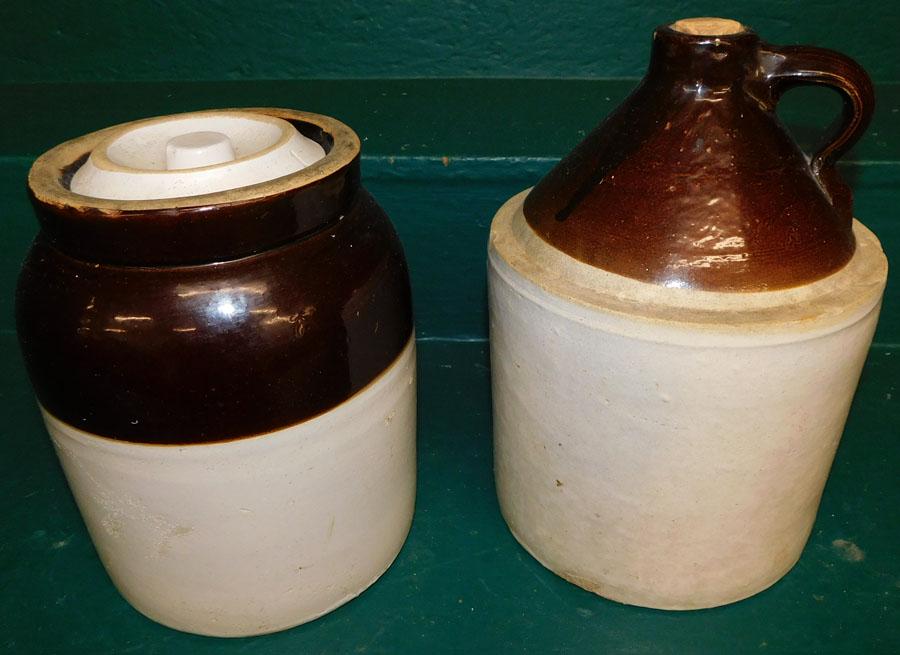 Ironstone Whiskey Jug & Crock (1 of 1)