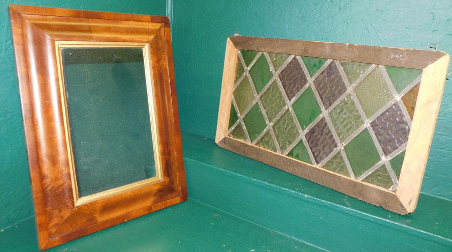 Ant Mah Ogee Framed Mirror & Stain Glass Window Panel (1 of 3)