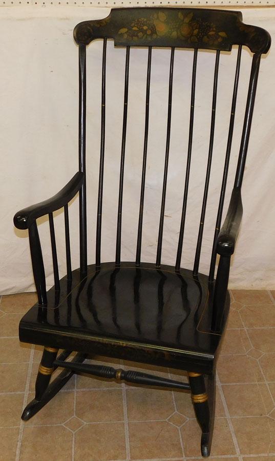 Black Lacquered Paint Dec Rocker By Nichols & Stone (1 of 4)