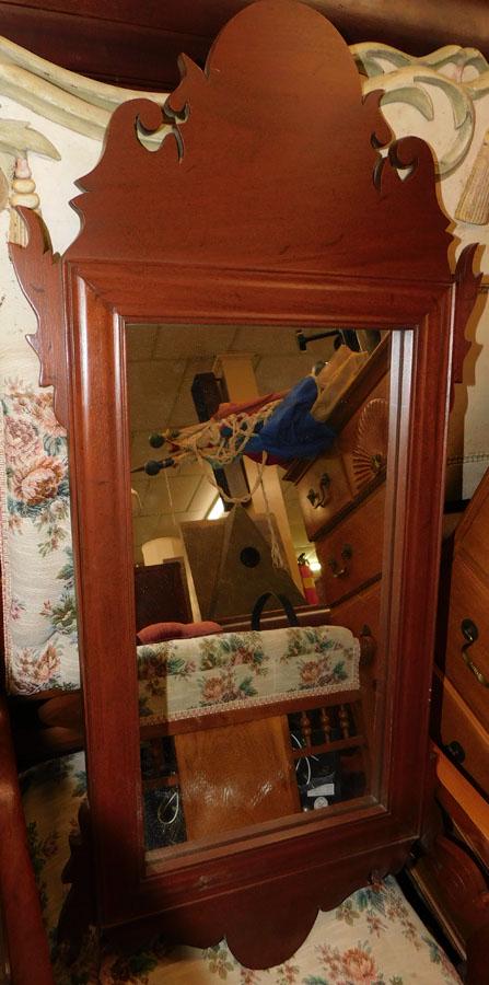 Mahogany Chippendale Mirror: Mahogany Chippendale Mirror. 19" x 39"