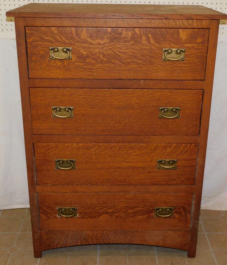 Mission Style Oak 4 Drawer Filing Cabinet (1 of 4)
