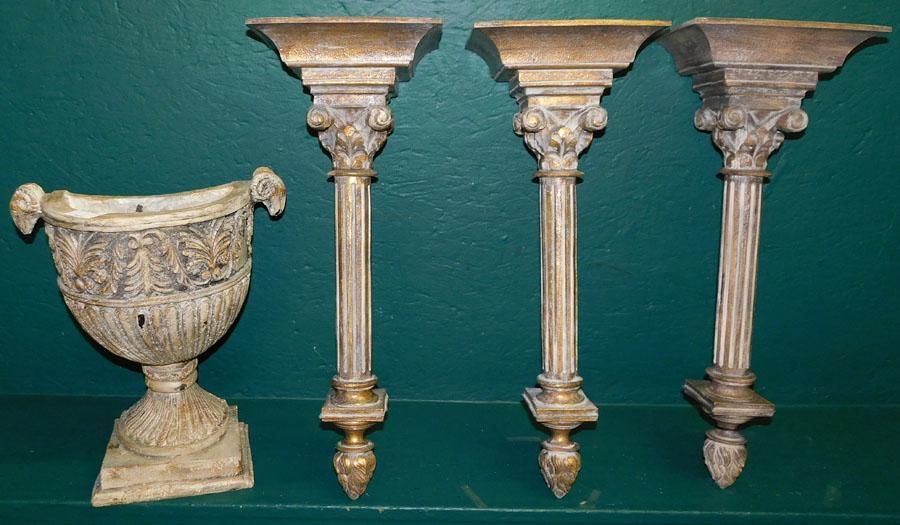 3 Pntd Composite Wall Brackets & Wall Pocket (1 of 3)