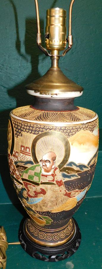 Satsuma Vase Made Into Lamp (1 of 2)