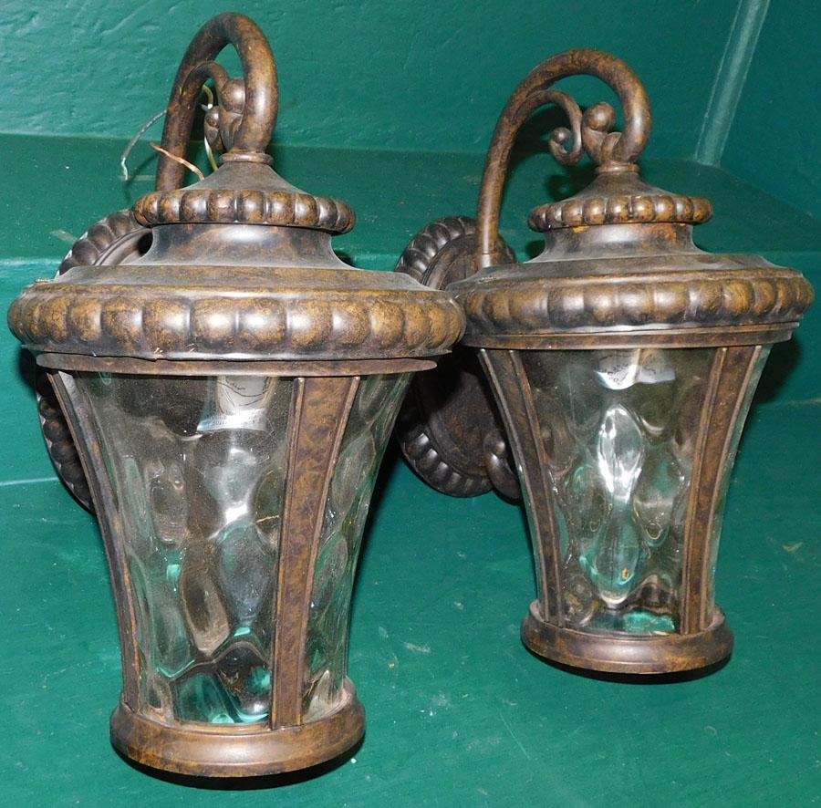 Pair Painted Metal Outdoor Sconces (1 of 2)