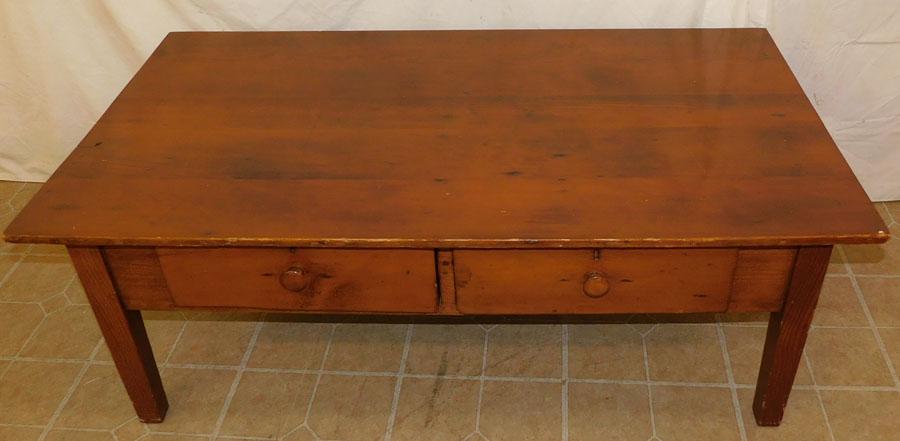 Antique Pine 2 Drawer Coffee Table (1 of 2)