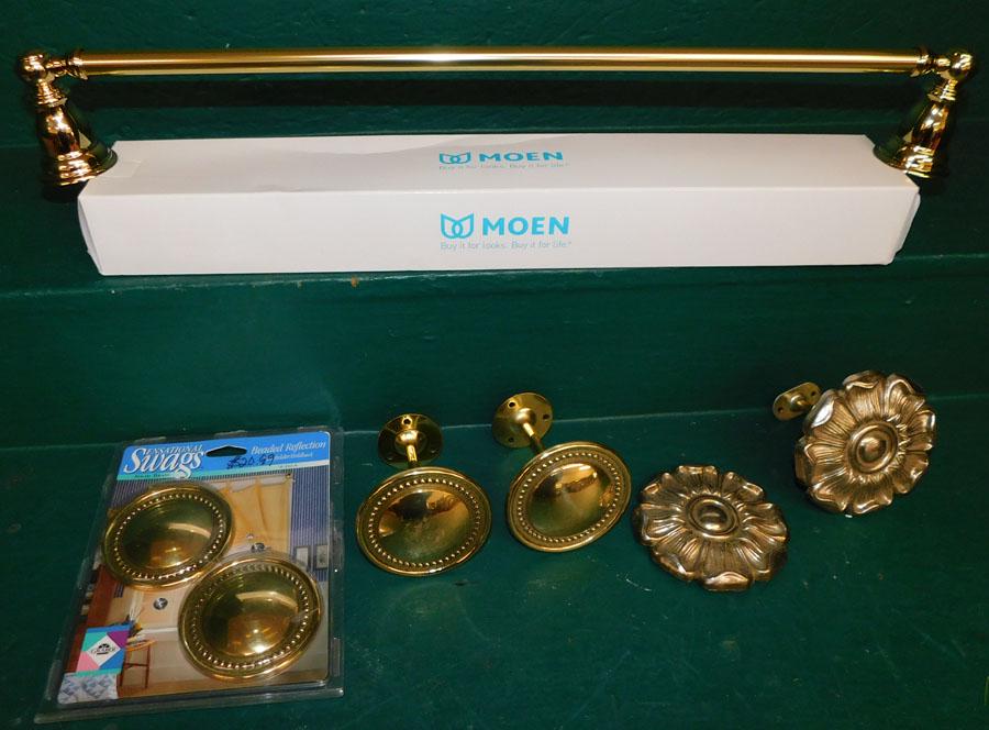 Brass Towel Rack -- Brass Curtain Tie-Backs (1 of 2)