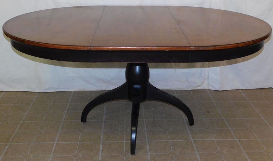 Cherry Inlaid Dining Table W/ One Leaf (1 of 2)