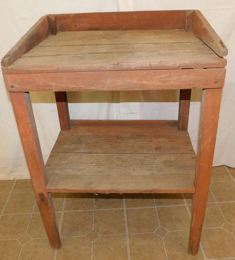 19th C Primitive Red Washed Washstand (1 of 3)
