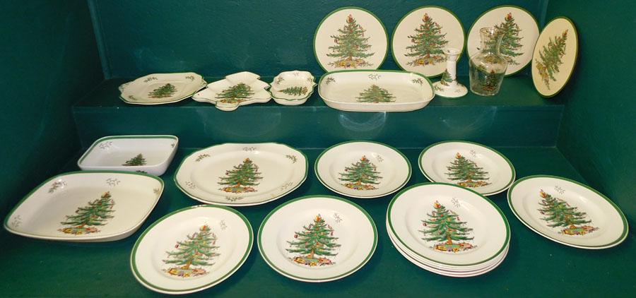 18 Pcs Spode Christmas Tree China & Glass Vase (1 of 6)