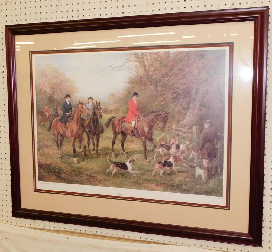 Large Framed Fox Hunt Scene Print (1 of 5)
