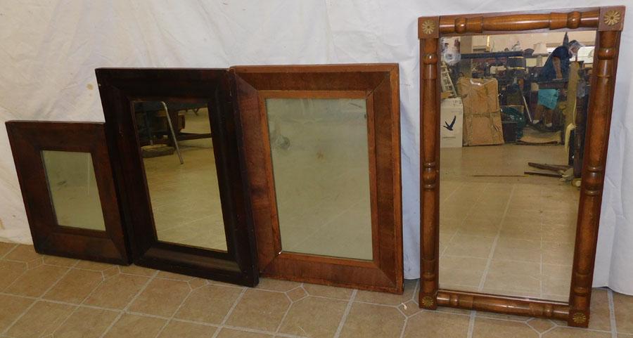 3 Ant OGEE Framed Mirrors & Maple Framed Mirror (1 of 5)