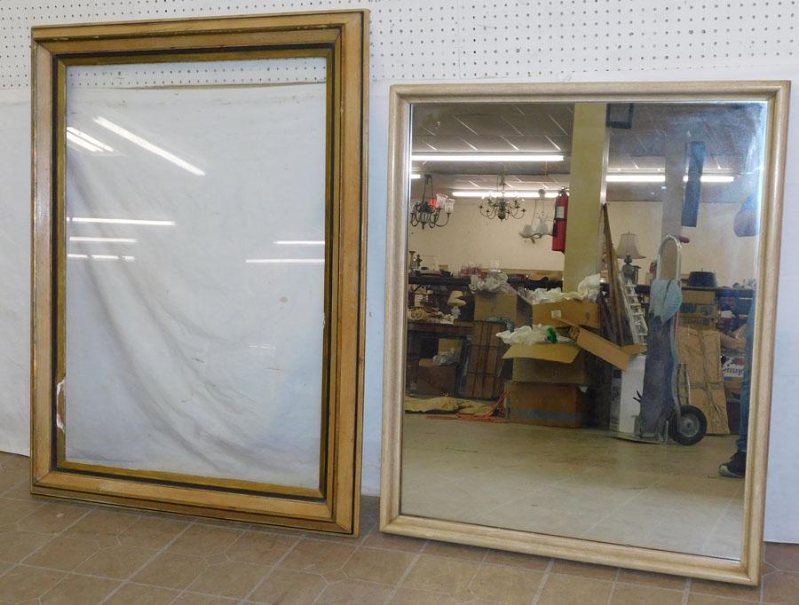 Antique Frame with Glass & Framed Mirror: Antique Frame with Glass & Framed Mirror . Largest: 38 1/4" x 50 1/4"