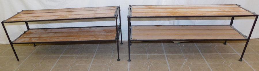 2 Two Tier Metal & Teakwood Stands (1 of 1)