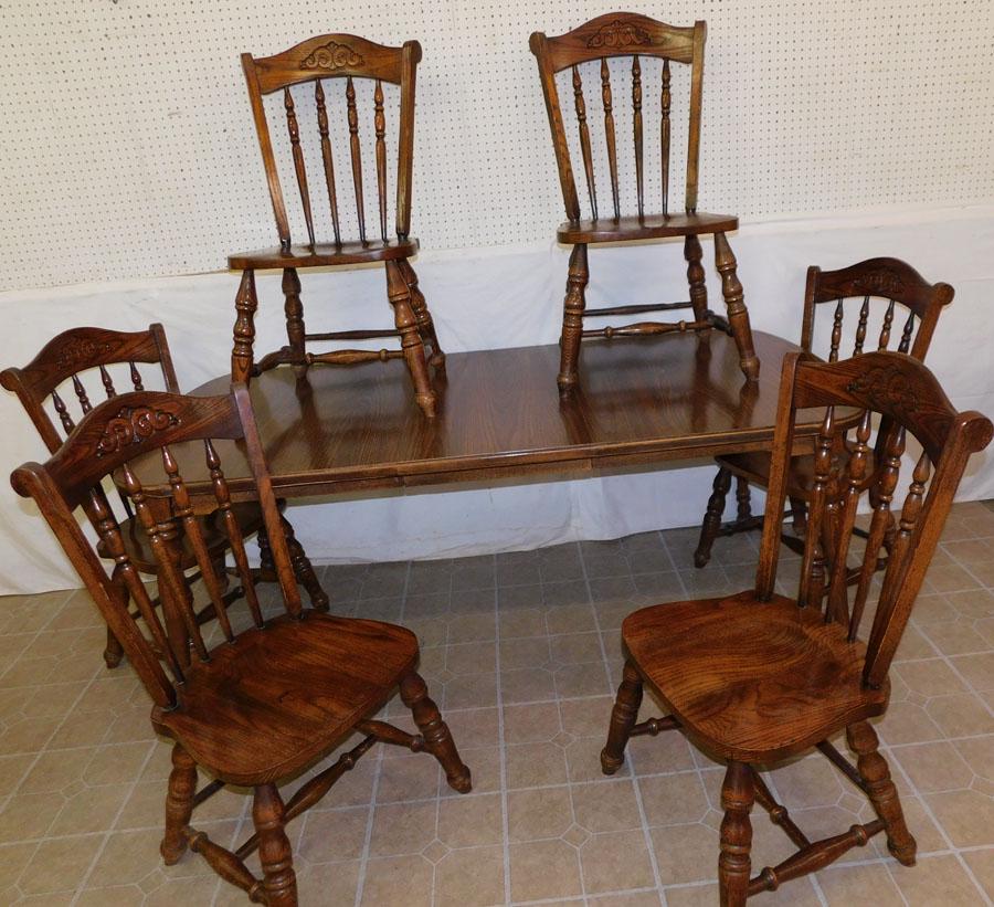 Chestnut Dining Table w 1 Leaf & 6 Chairs by VA House (1 of 4)