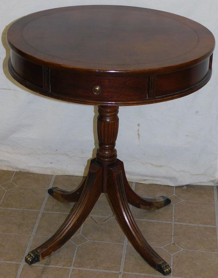 Cherry 1 Drawer Drum Table: Cherry 1 Drawer Drum Table. 24" Dia. 27" H
