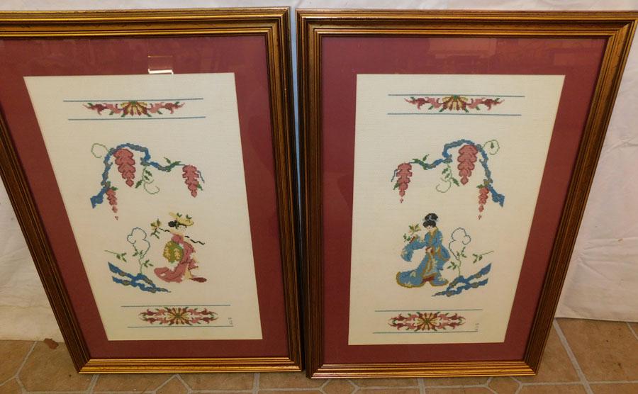 2 Framed Oriental Needleworks (1 of 4)