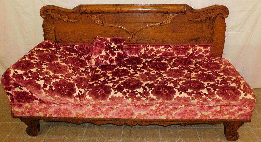Antique Quartersawn Oak Chaise Lounge (1 of 5)