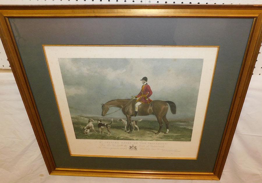 Fox Hunt Hand Colored Engraving (1 of 4)