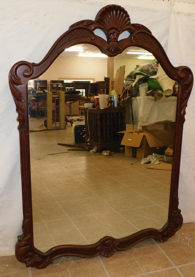 Carved Mahogany Framed Mirror (1 of 4)