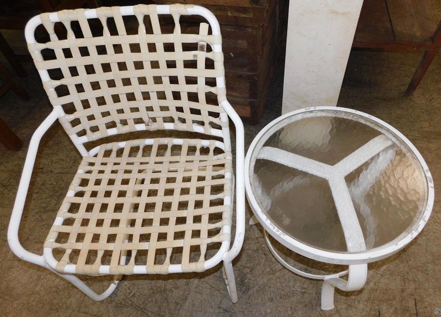 Outdoor Glass Top Table & Arm Chair (1 of 2)