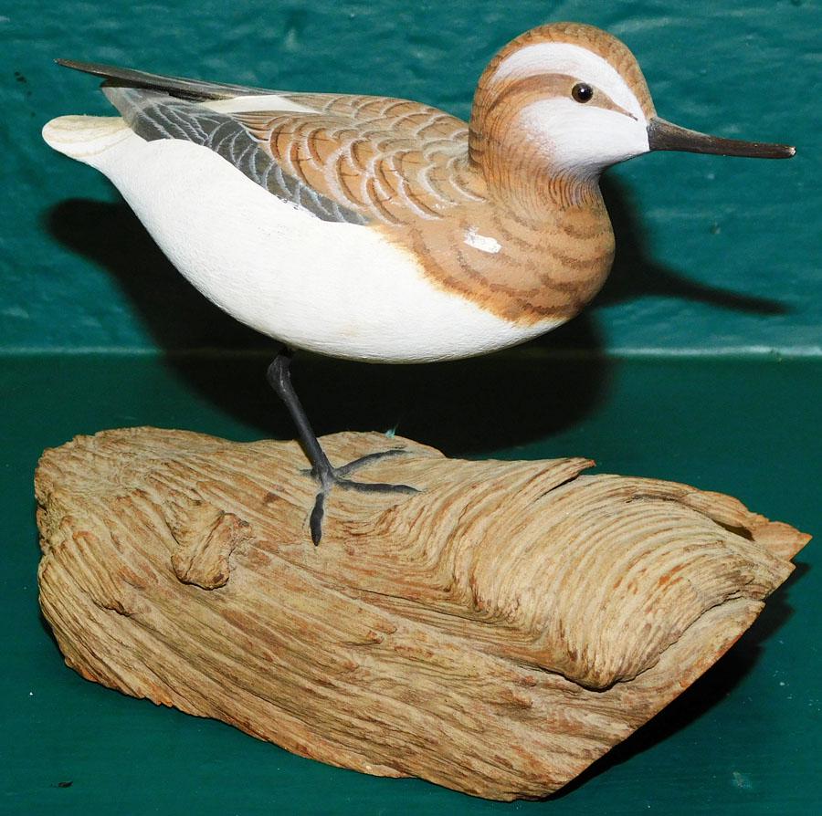 Carved Wood Shore Bird Signed C. Waterfield & Sons (1 of 3)