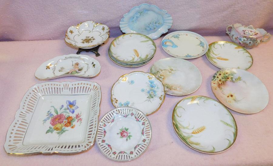 Lot of Hand Painted Saucers, Plates, & Bowls (1 of 4)