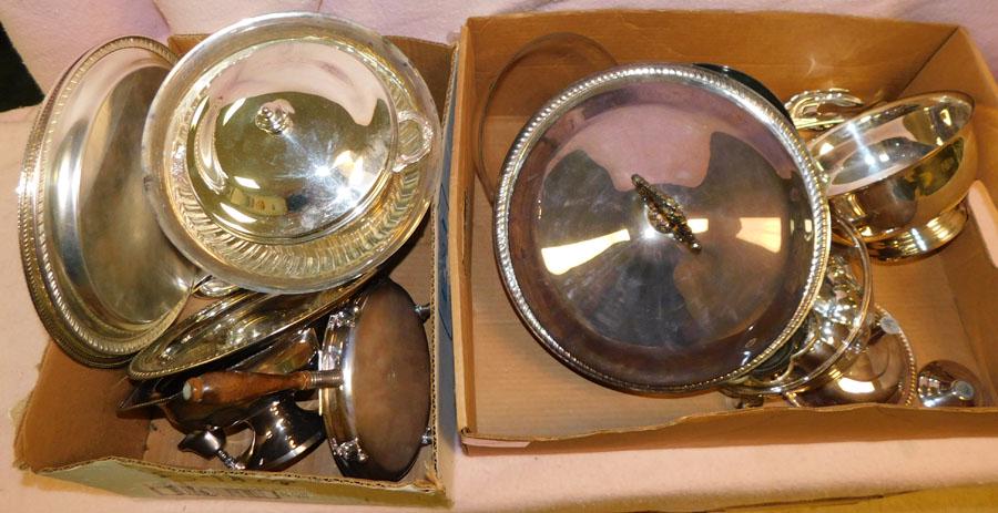 Lot of Silverplate, Trays, Bowls, Serving Pieces (1 of 2)