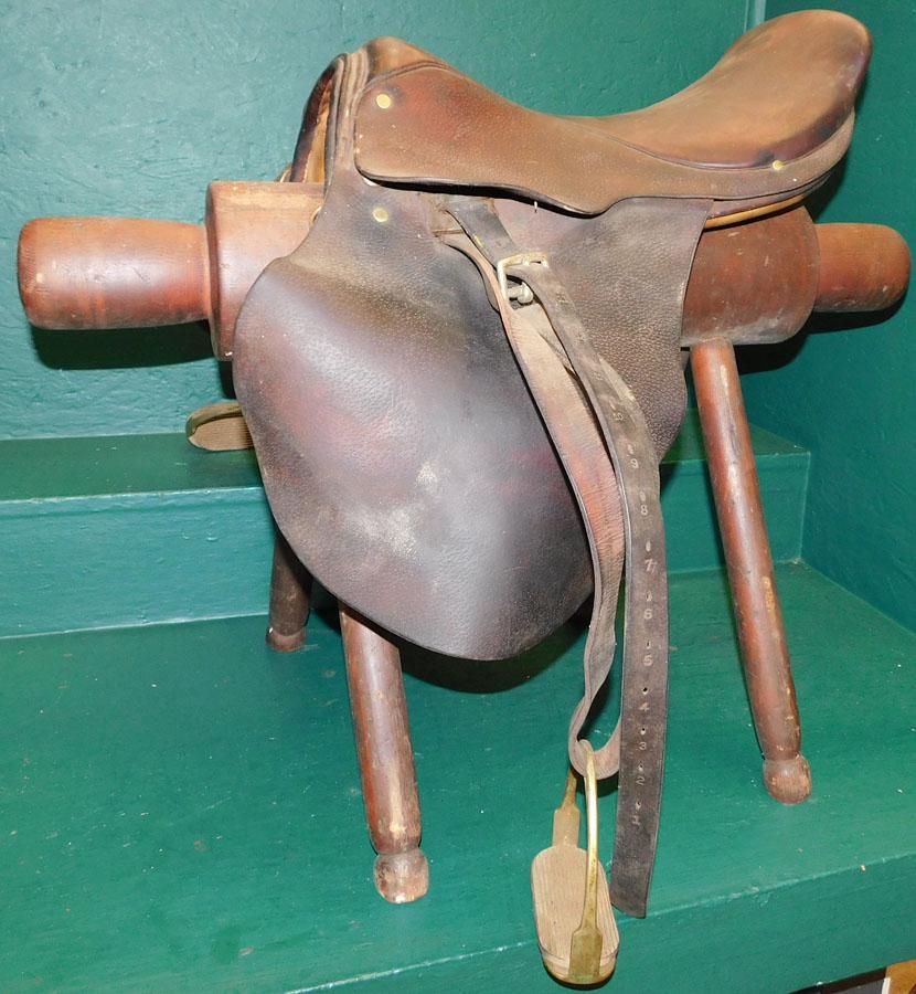 English Saddle On Pine Stand (1 of 5)