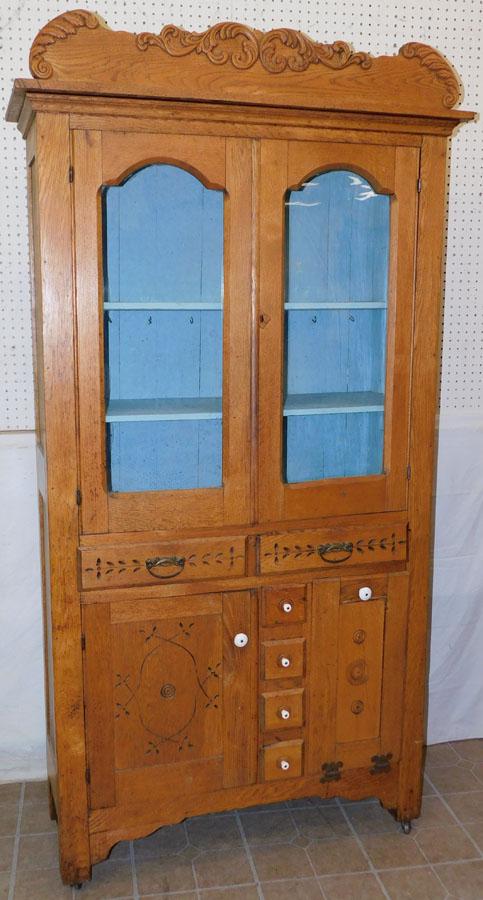 Antique Oak Kitchen Cabinet (1 of 7)