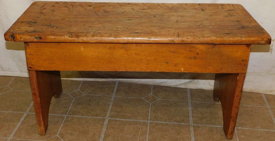 Antique Primitive Pine Bench (1 of 3)
